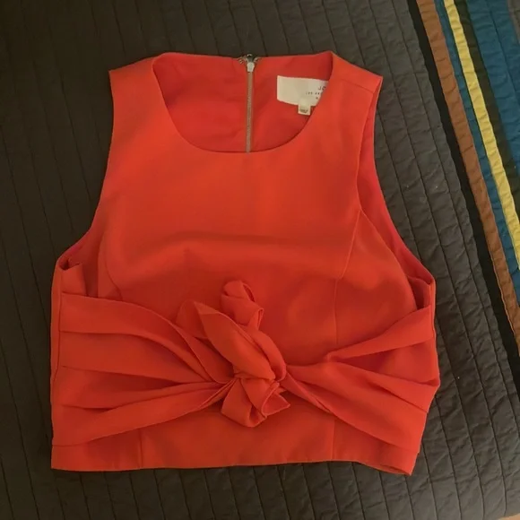 J.O.A. Orange crop top with tie - Picture 1 of 6
